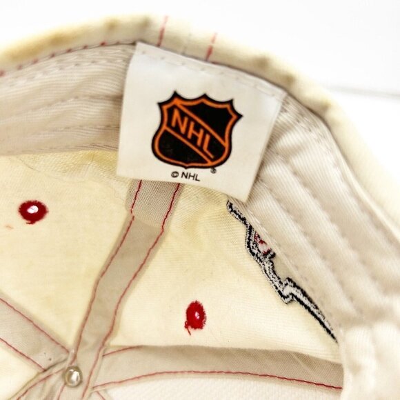 Carolina Hurricanes Youth Hat Cap NHL Hockey Ivory Red Signed Brim - Picture 7 of 7